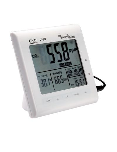 Анализатор CO2, часы, температура, влажность CEM DT-802